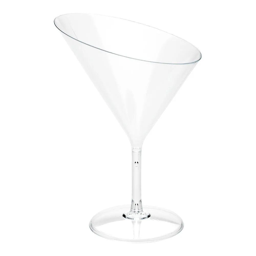 2 oz Round Clear Plastic Small Angolare Martini Glass - 3 1/2" x 2 3/4" x 4 1/2" - 100 count box