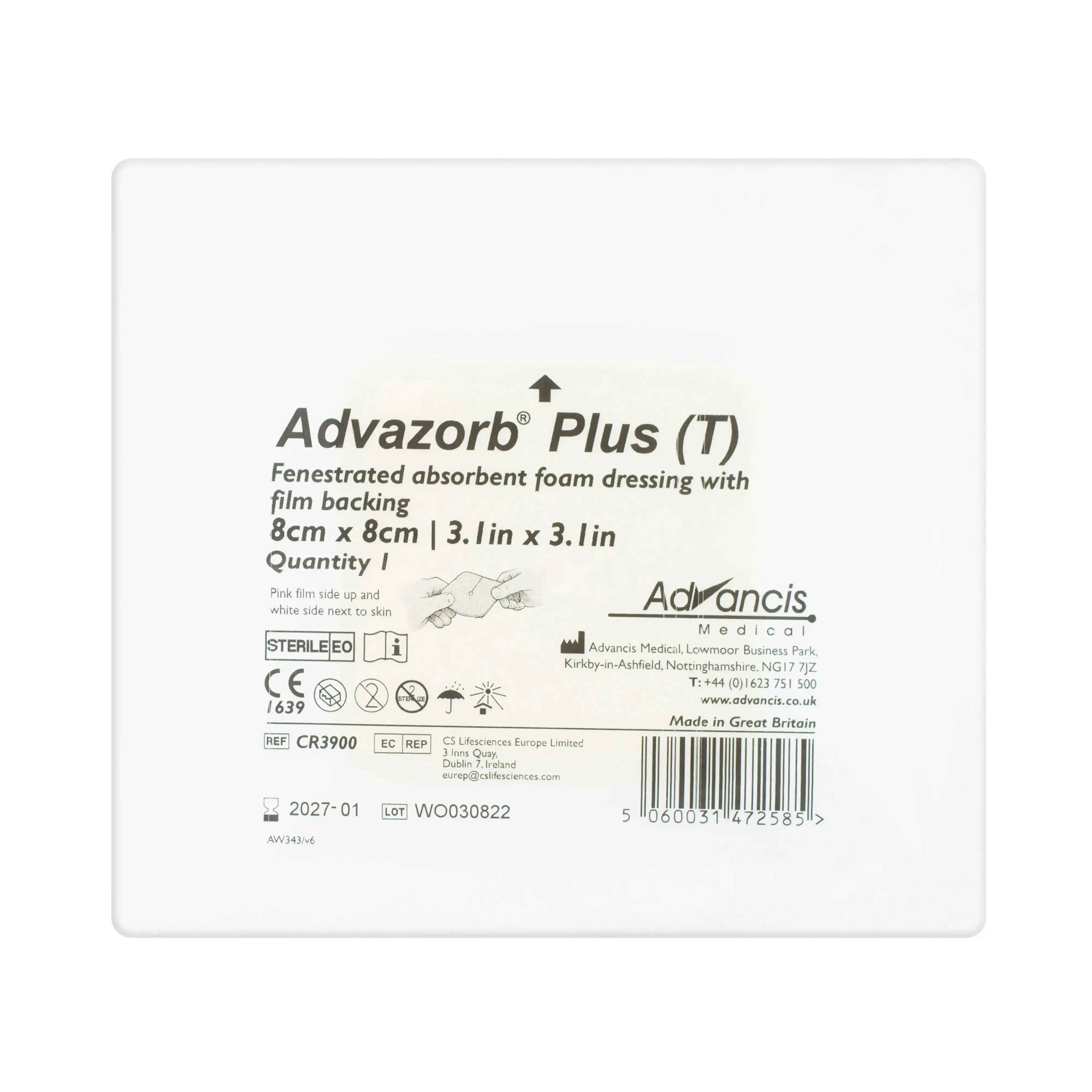 Advazorb Plus Tracheostomy Dressing (8cm x 8cm) (x20)