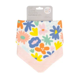 All4Ella Reversible Bandana Bibs 2 Pack - Bright Floral