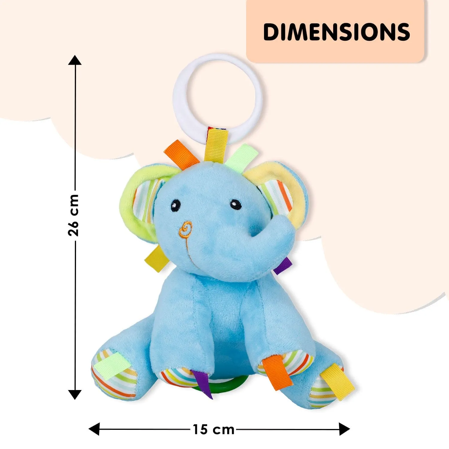 Baby Moo Baby Elephant Hanging Musical Pulling Toy - Blue