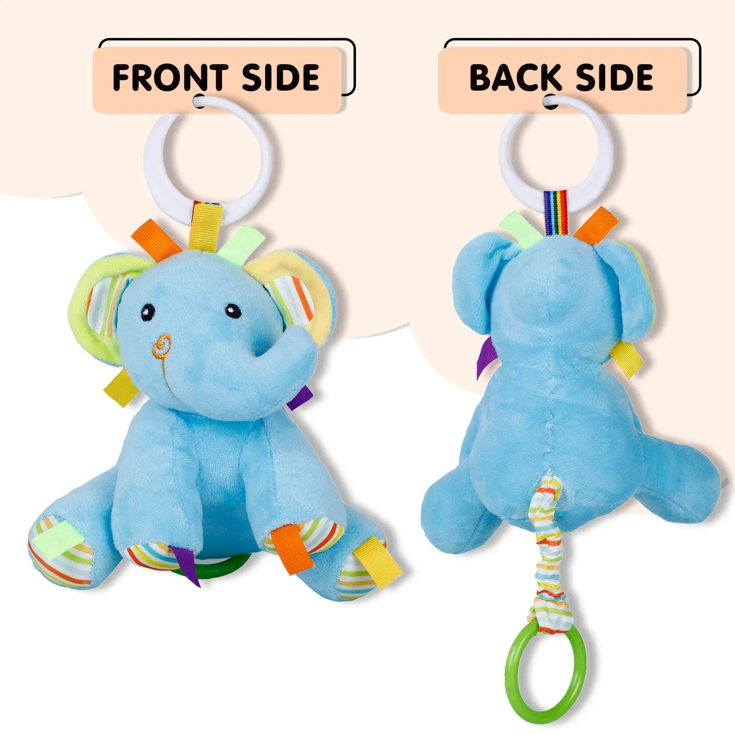 Baby Moo Baby Elephant Hanging Musical Pulling Toy - Blue