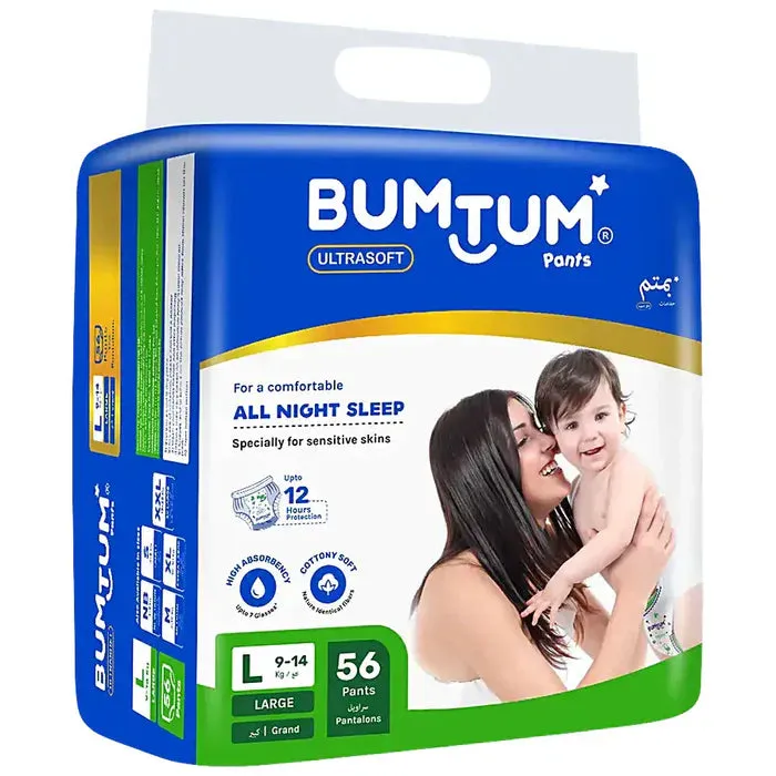 Bumtum Baby Pants Style Diaper(Super Jumbo) Large - Pack of 56