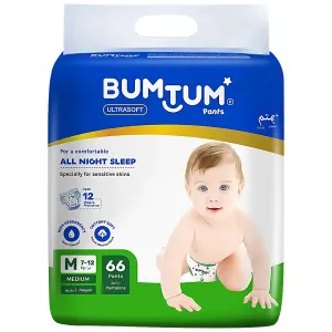 Bumtum Baby Pants Style Diaper(Super Jumbo) Medium -Pack of 66