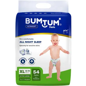 Bumtum Baby Pants Style Diaper(Super Jumbo) X Large - Pack of 54