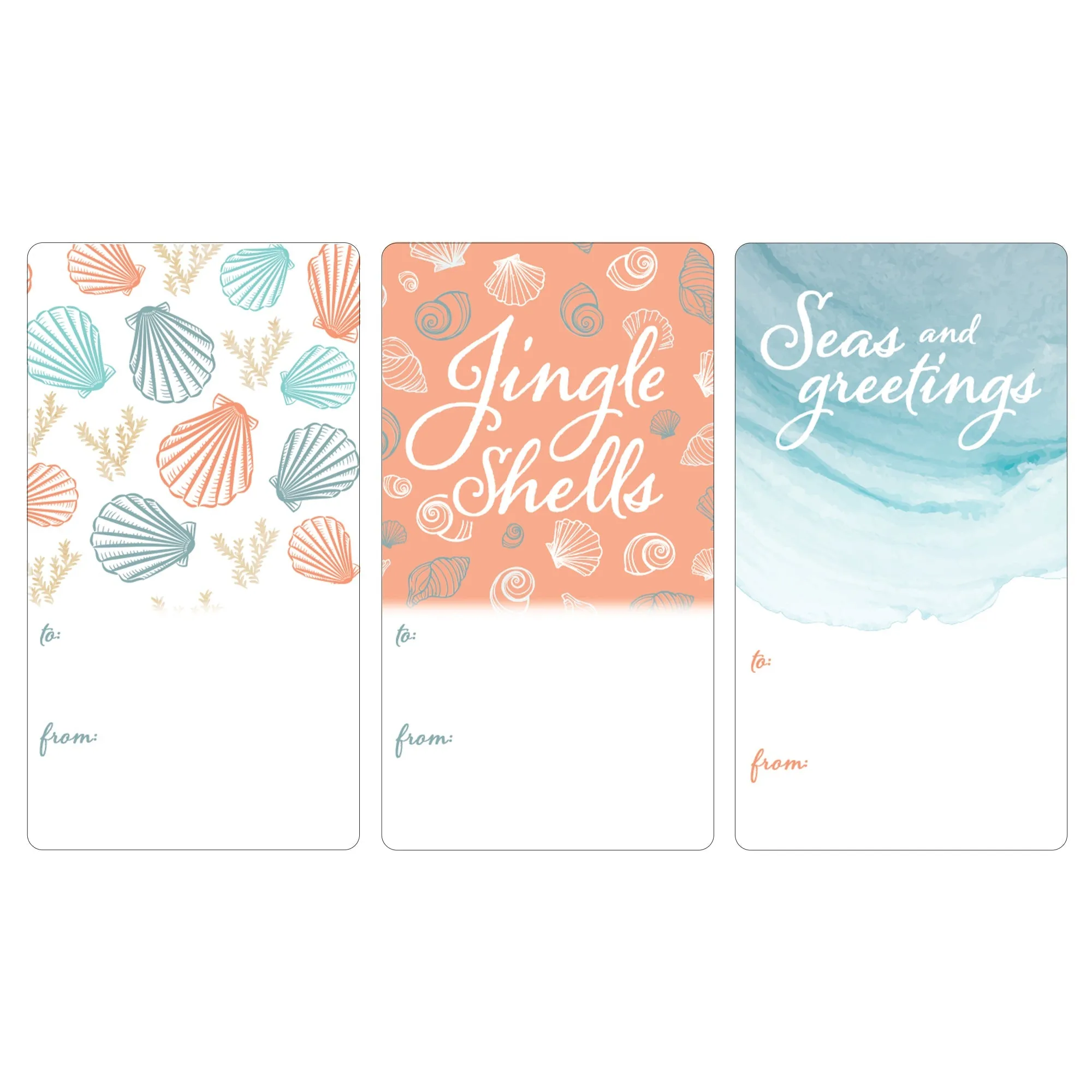 Christmas Gift Tag Stickers: Beachy Christmas - 75 Stickers