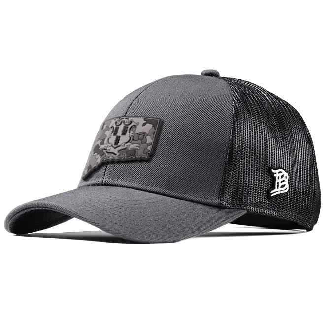 Connecticut Camo Stretch Snapback Trucker