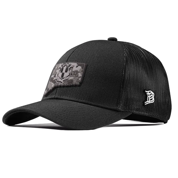 Connecticut Camo Stretch Snapback Trucker