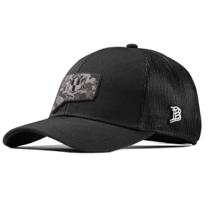 Connecticut Camo Stretch Snapback Trucker