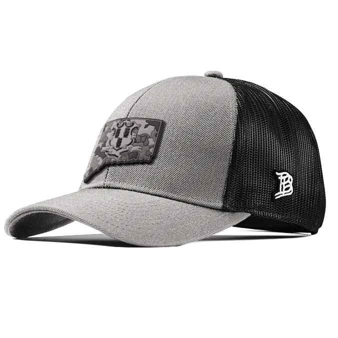 Connecticut Camo Stretch Snapback Trucker