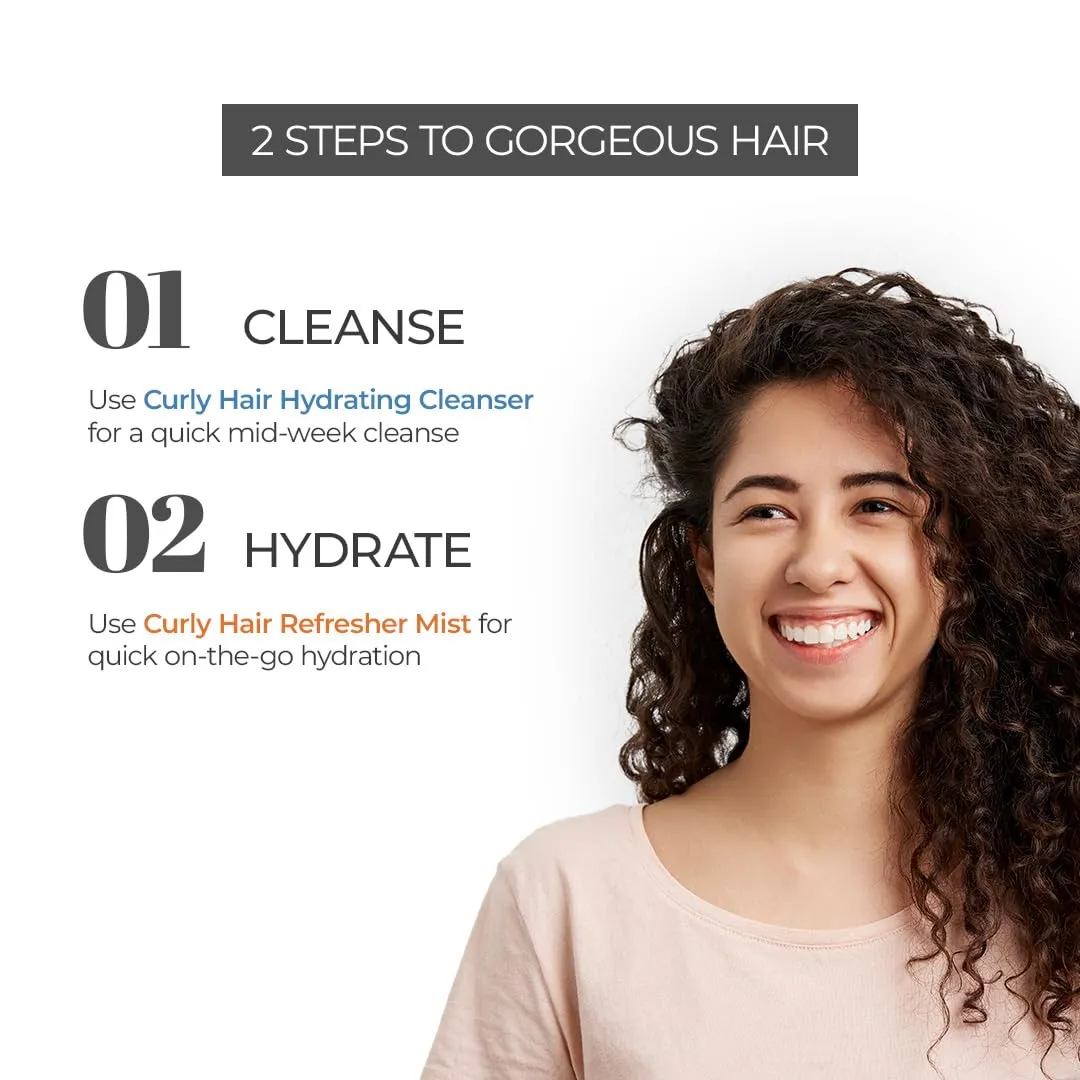 Curly Hair Hydrating Cleanser and Refresher Mist Combo | Frizzy and Curly Hair Products | Hair spray | Hair care for curly hair | Magic hair care for curls | Created by Savio John Pereira (pack of 2)