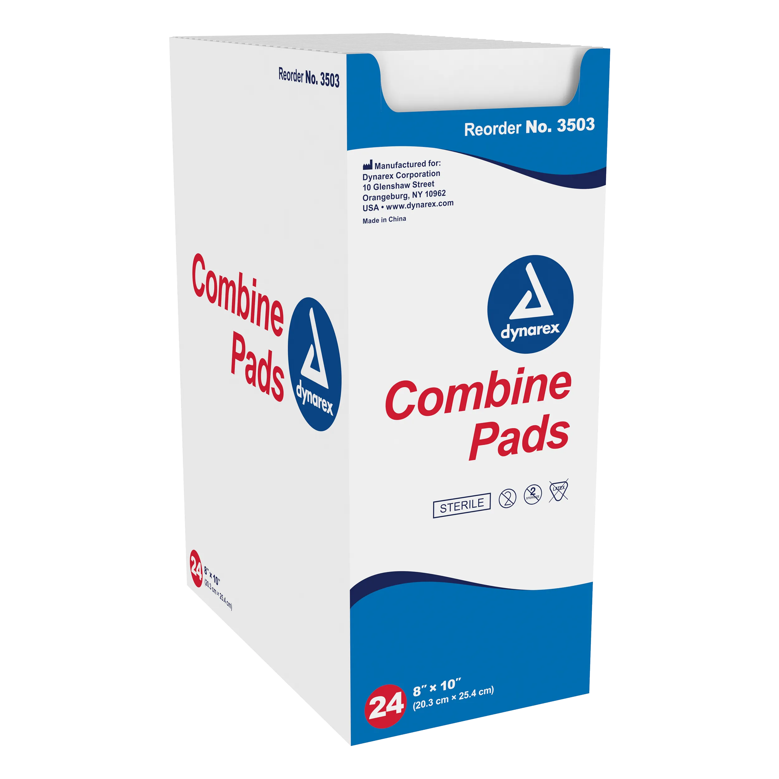 Dynarex - Combine Pads 1/pouch - Sterile, 8" x 10"