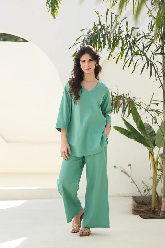 Everyday Calm Green Cotton Co-ord Set