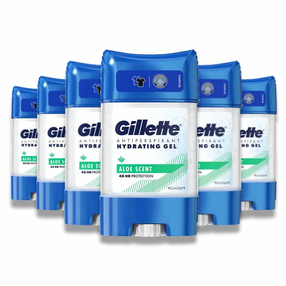 Gillette - Aloe Scent 48H Protection Anti Perspirant Hydrating Gel - 70ml - 6 Pack