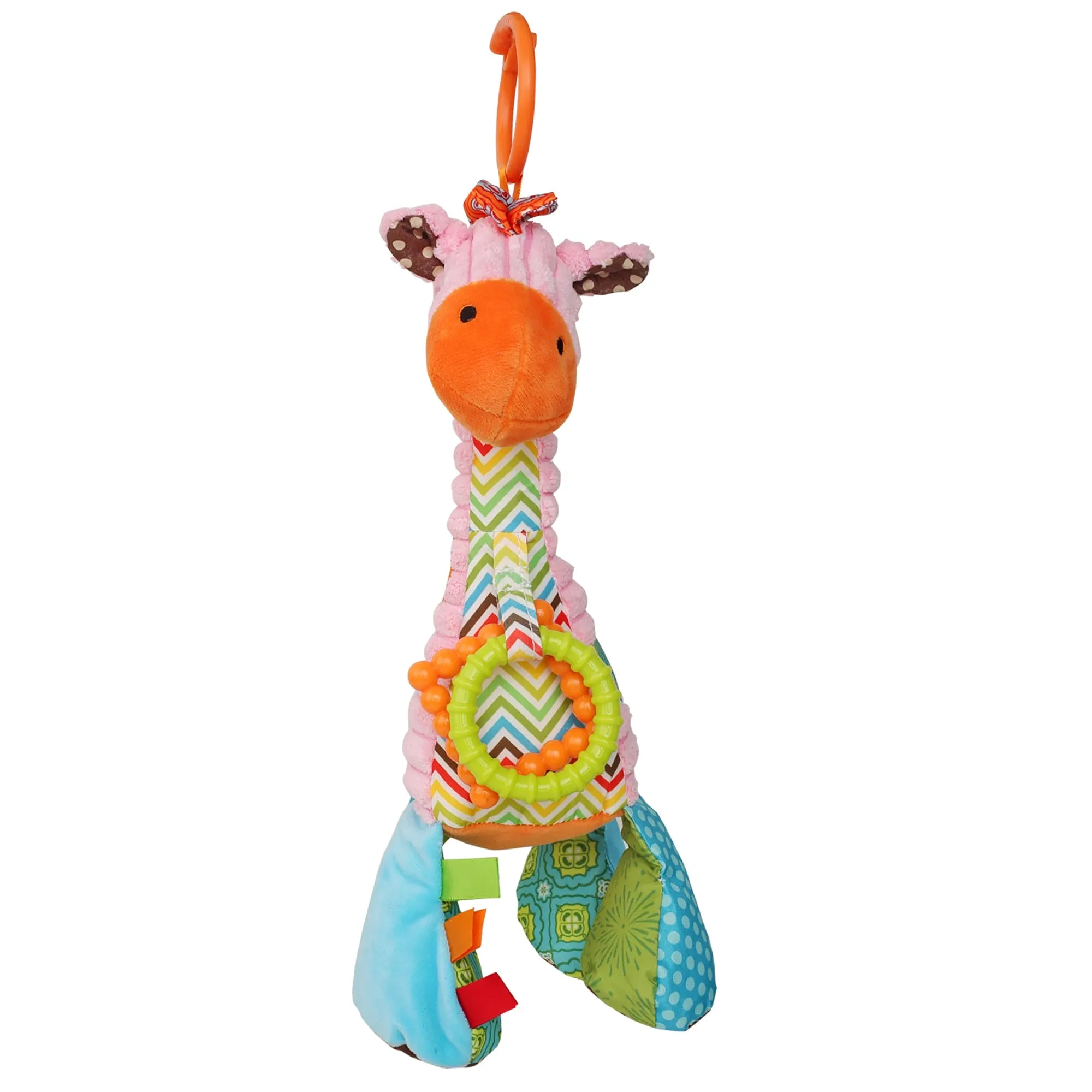 Giraffe Pink Pulling Toy With Teether