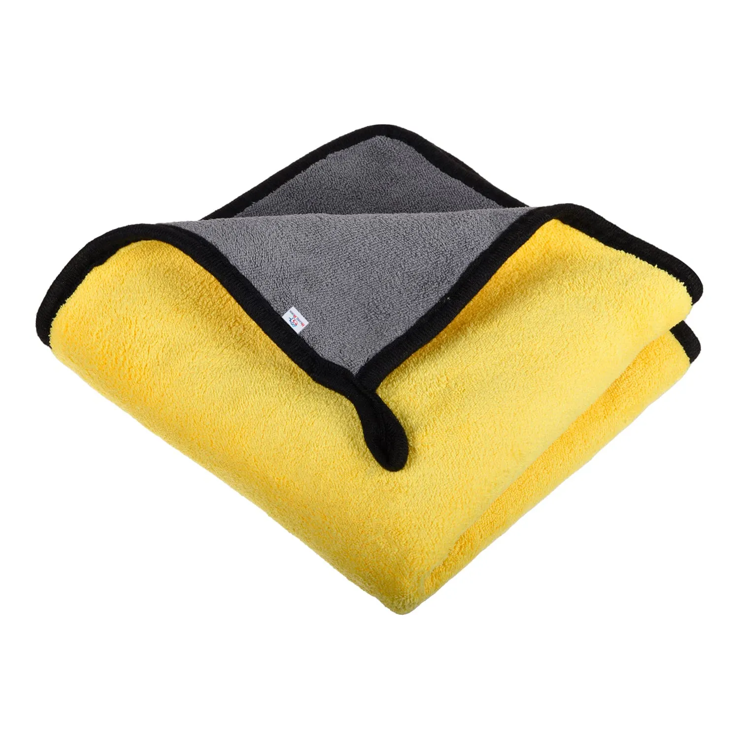 Heart Home Cleaning Towel|Microfiber Reusable Cloths|Highly Absorbent Washable Towel for Kitchen with Hanging Loop|Car|Window|40x40 Cm|Pack of 2 (Yellow)