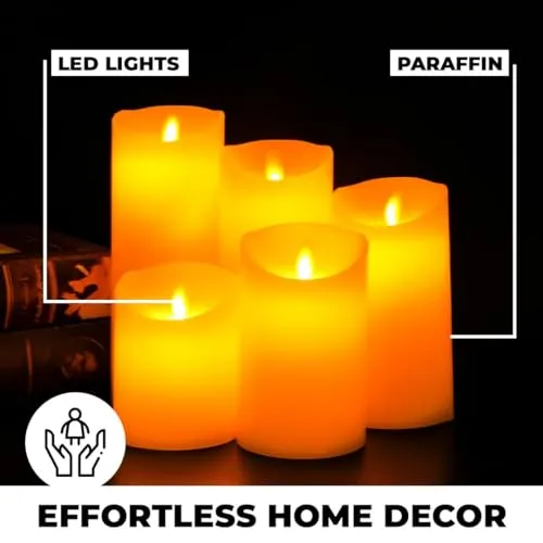 Homestic LED Candles for Home Decoration|Battey Operated|Flameless Yellow Light|Safe & Easy to Maintain|Diwali Lights for Home Decoration,Along with Other Festivities & Parties|Pack of 5|B0-005G|Gray