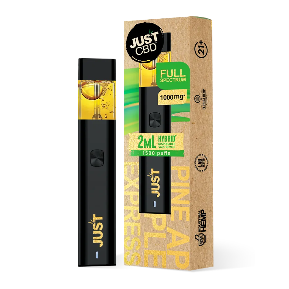 JUSTCBD 1000mg CBD Disposable Vape | Pineapple Express | Hybrid | 1500 puffs