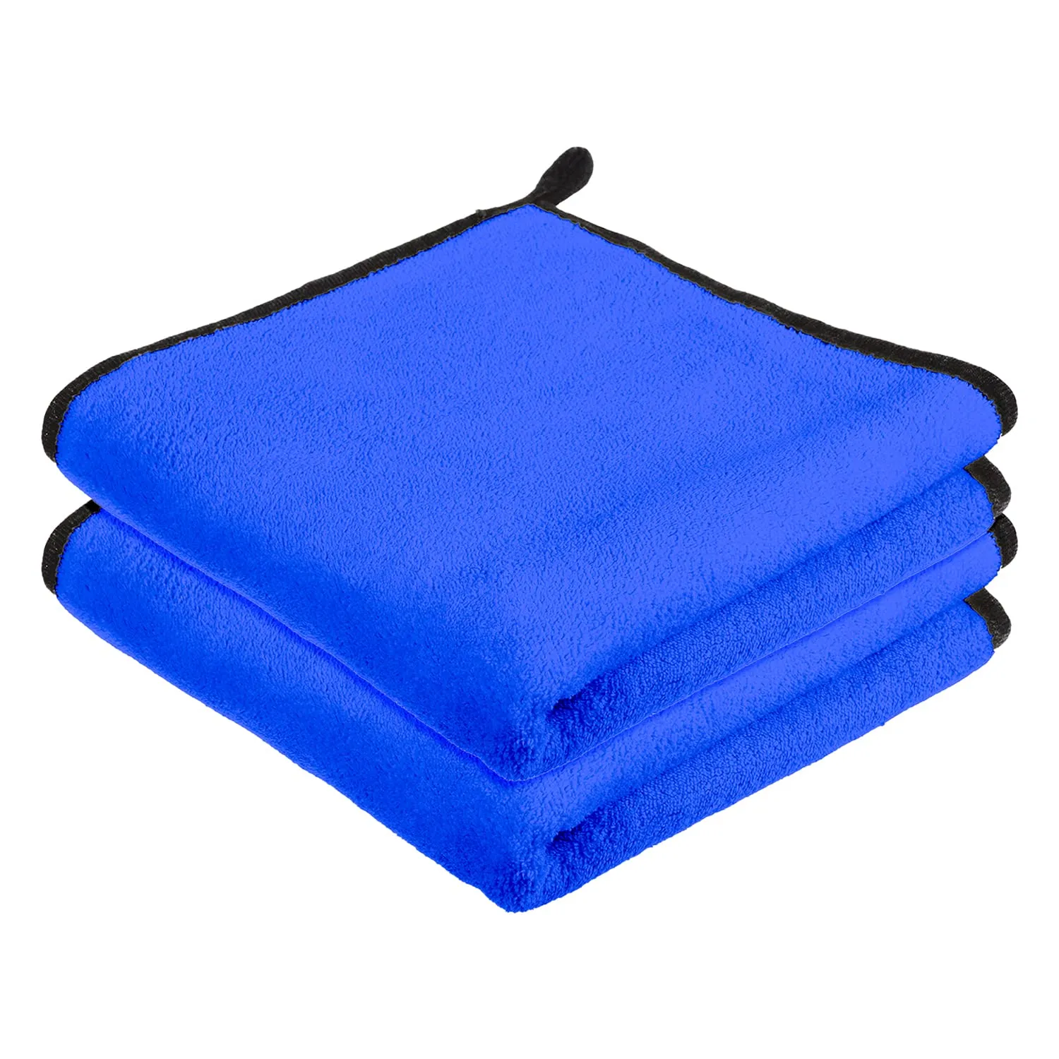 Kuber Industries Cleaning Towel|Microfiber Reusable Cloths|Highly Absorbent Washable Towel for Kitchen with Hanging Loop|Car|Window|40x40 Cm|Pack of 2 (Blue)