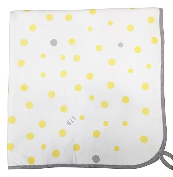 Little Turtle Baby - Hooded Towel - Yellow & Grey Spots