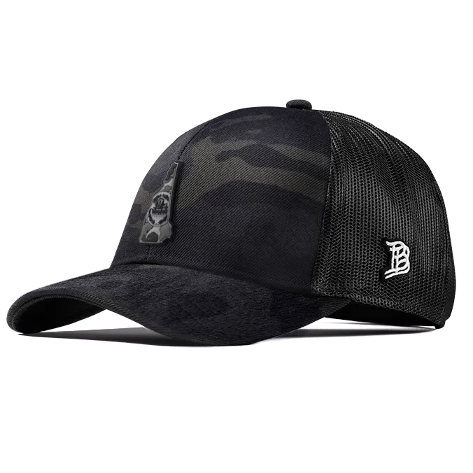 New Hampshire Camo Stretch Snapback Trucker