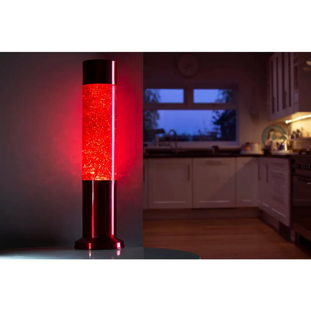 Nova Colour Glitter Lamp Red