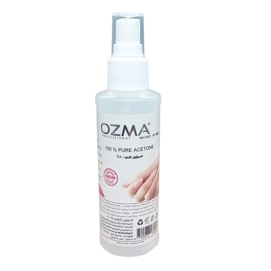 Ozma Clavo 100% Pure Acetone | Professional Quick Conditioning & Nourishing Nail Polish Remover | Removes Artificial Nails, 125 Ml.