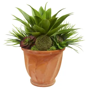 Succulent Garden Artificial Plant in Terra Cotta Planter