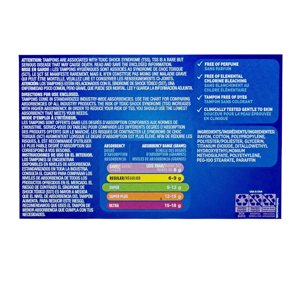 Tampax Super Biodegradable Tampons - Box of 10