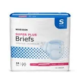 Unisex Adult Incontinence Brief McKesson Super Plus Small Disposable Moderate Absorbency -- BAG OF 24