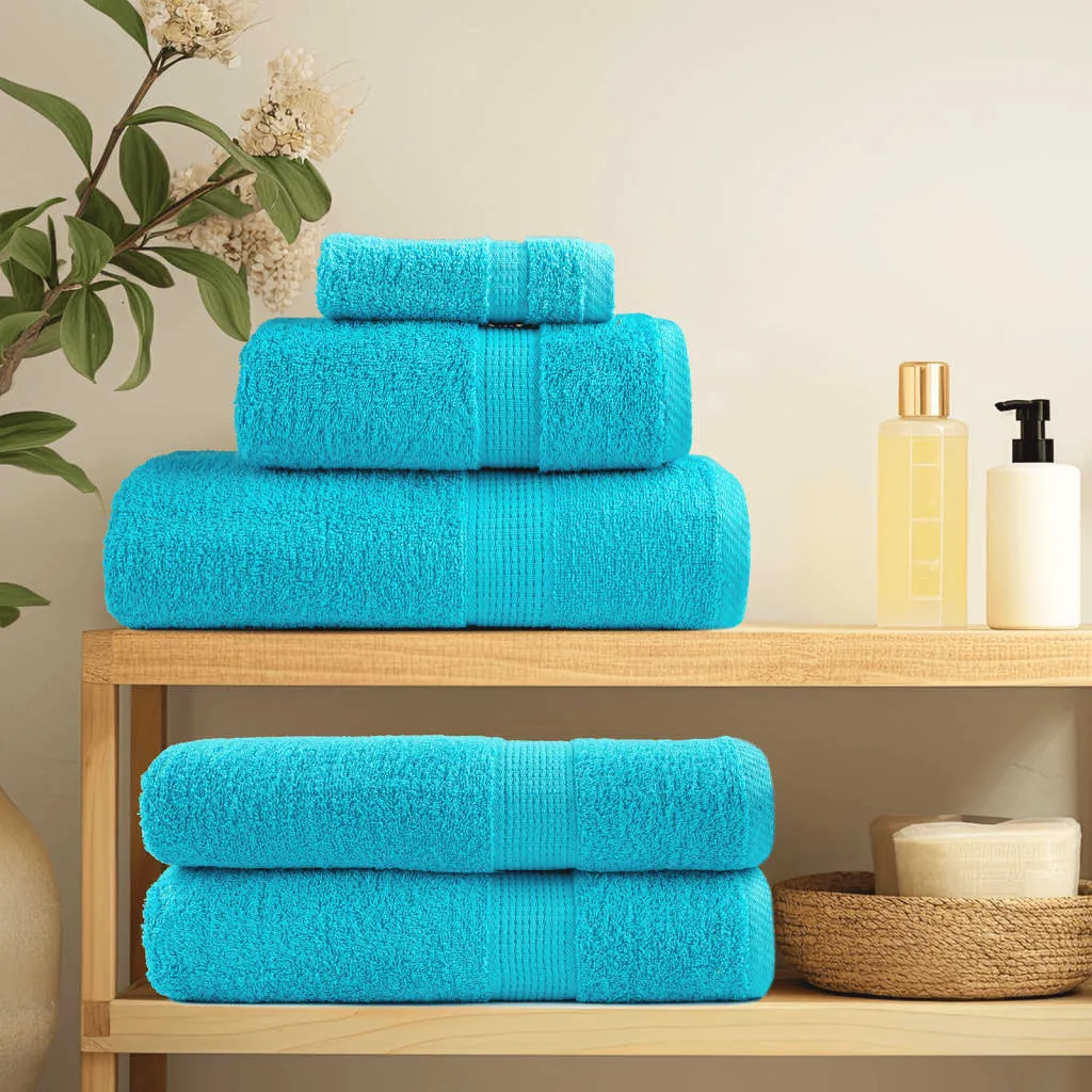 vidaXL 12 Piece Premium Towel Set SOLUND Turquoise 600 gsm - Luxuriously Soft, Highly Absorbent & OEKO-TEX Certified