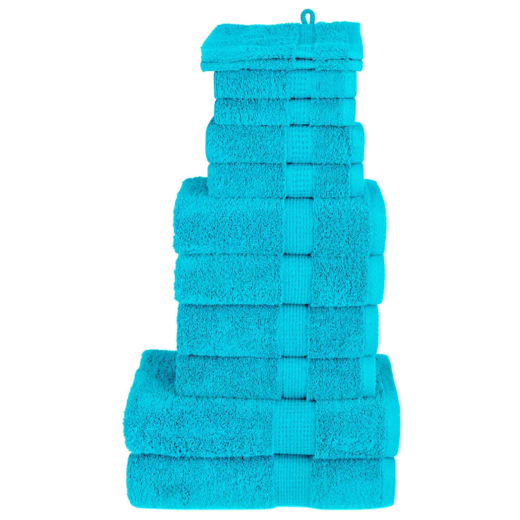 vidaXL 12 Piece Premium Towel Set SOLUND Turquoise 600 gsm - Luxuriously Soft, Highly Absorbent & OEKO-TEX Certified