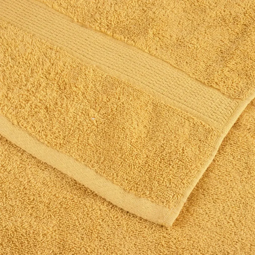 vidaXL 8 Piece Premium Towel Set SOLUND Gold - Luxurious 600 gsm Cotton Towels, OEKO-TEX® Certified, Ultra-Soft & Absorbent