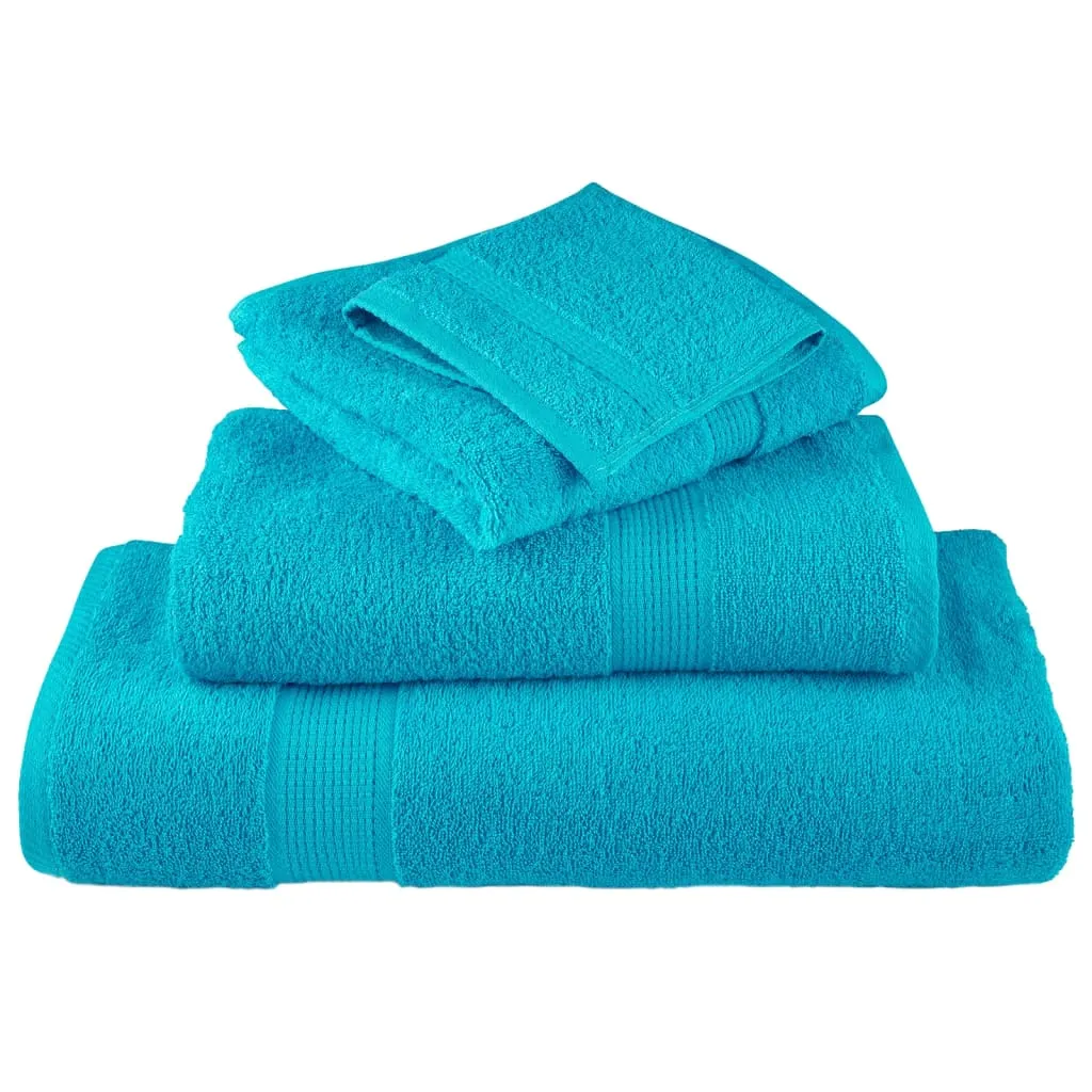 vidaXL 8 Piece Premium Towel Set SOLUND - Ultra-Soft & Highly Absorbent 600 gsm Cotton - Turquoise