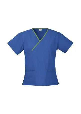 Women's Contrast Crossover Scrubs Top